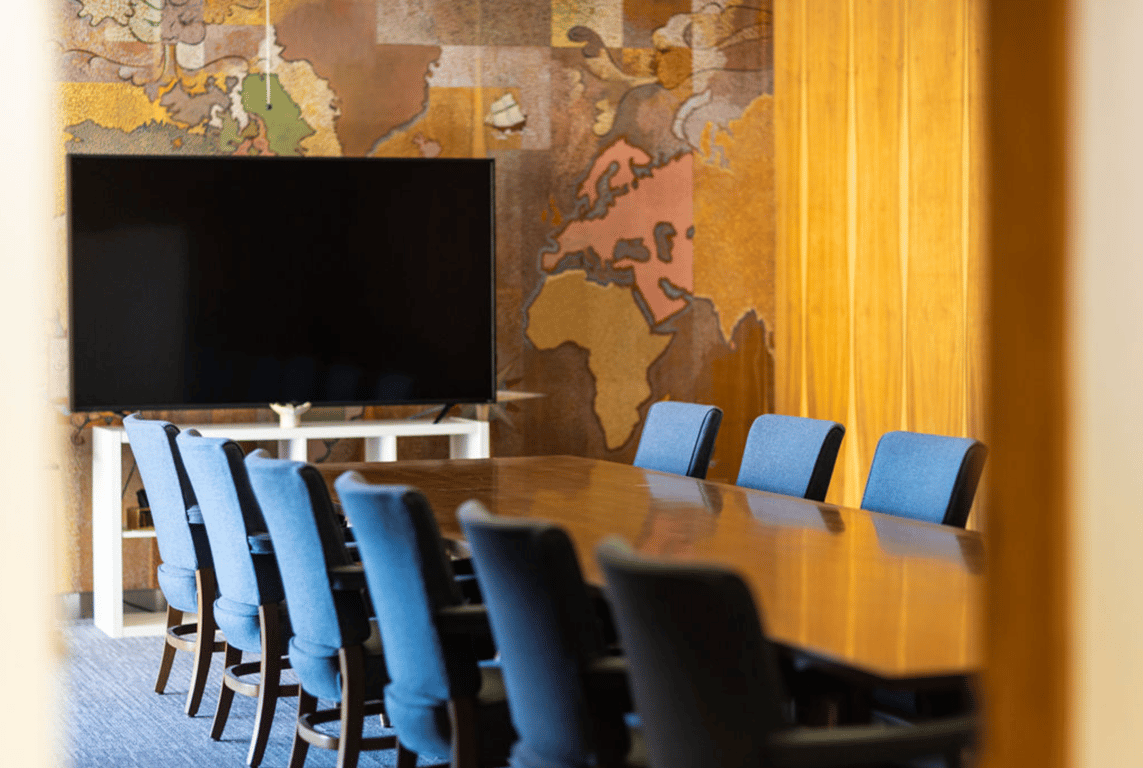 An interior shot of Vintage Boardroom