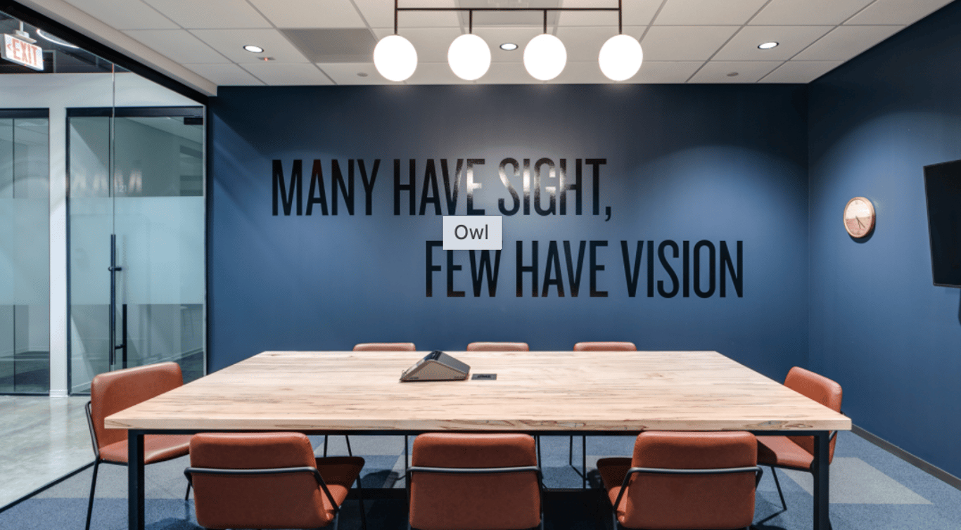 An interior shot of Owl Conference Room
