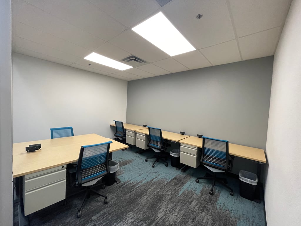 An interior shot of 5-desk private day office