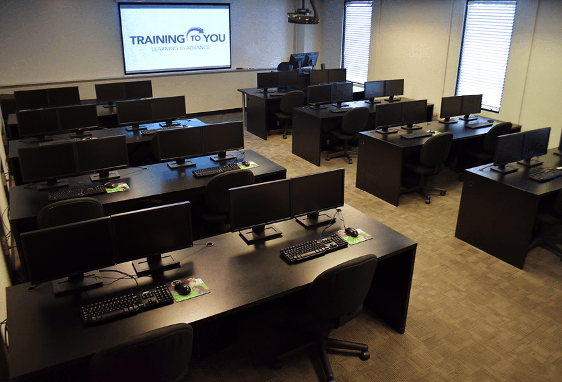 An interior shot of Van Buren Room with Computers