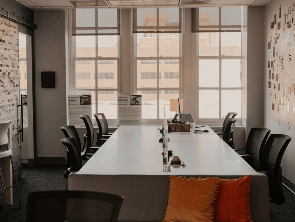 An interior shot of The Newsroom