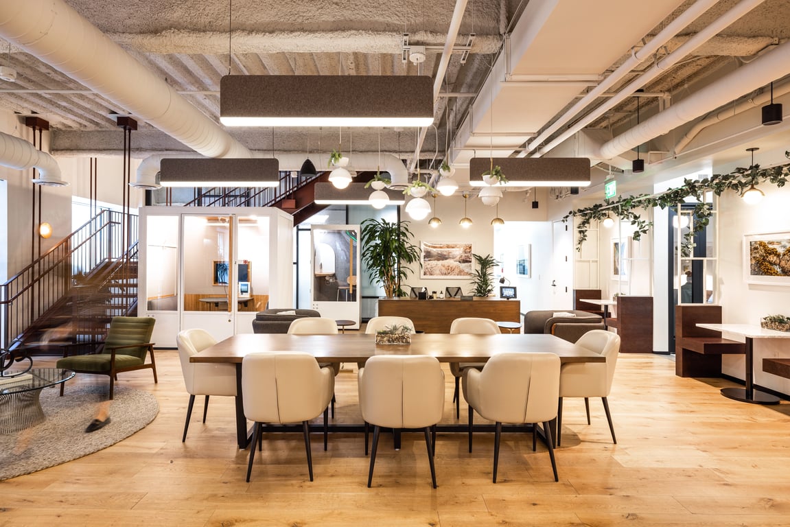 An interior shot of Industrious - San Francisco Financial District