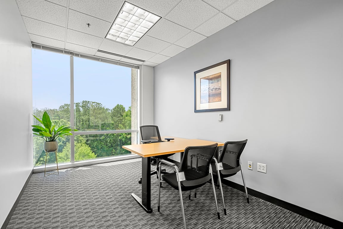 An interior shot of Window Office 2 | Private Hourly Office | Alpharetta