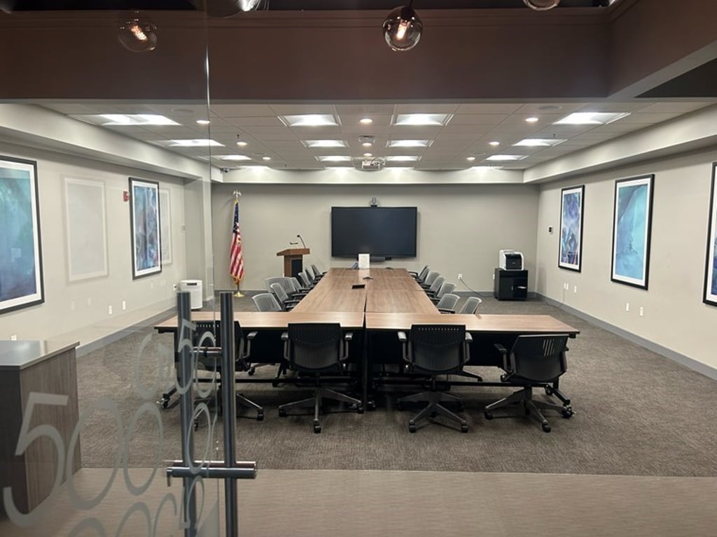 An interior shot of Conference Room 213