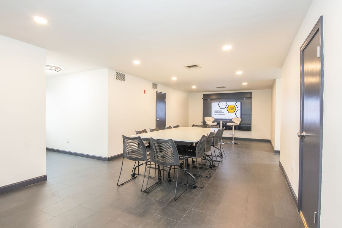 An interior shot of Hybrid Meeting Room