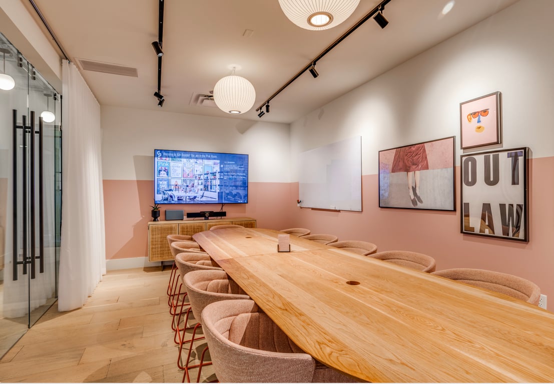 An interior shot of Pink Conference Room