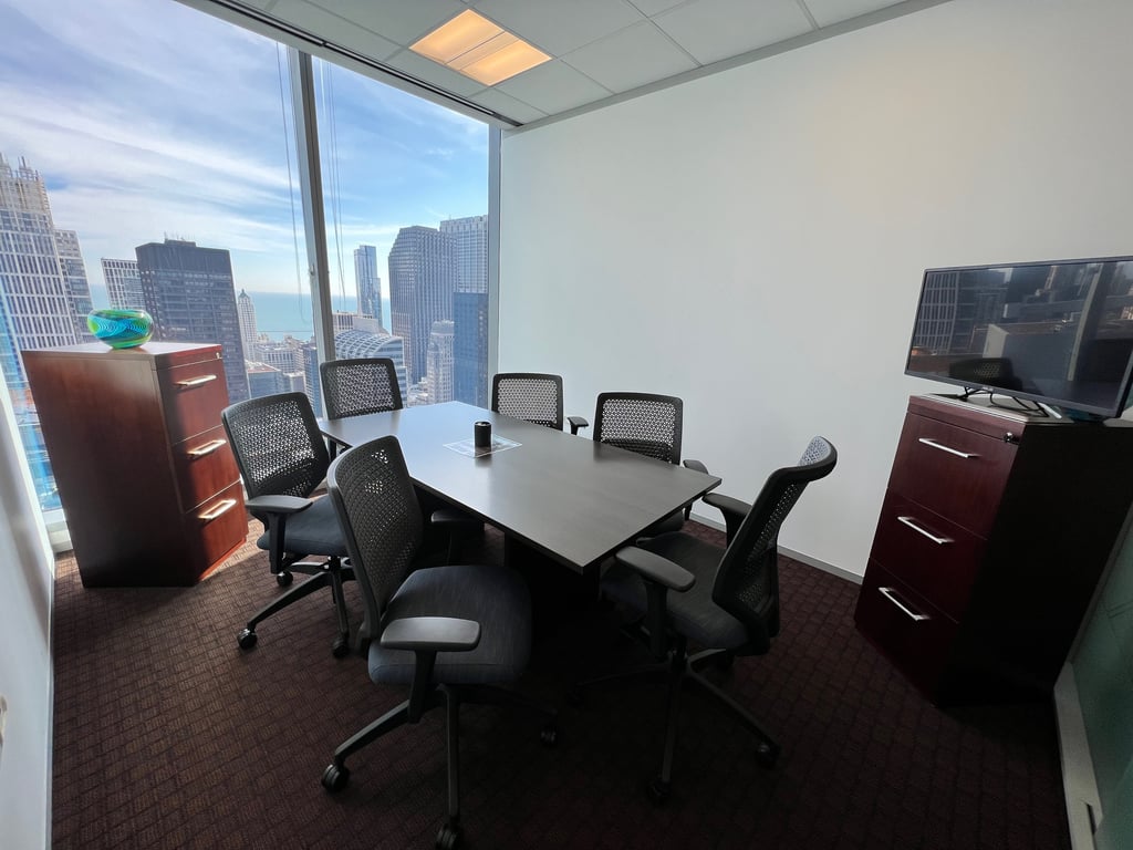An interior shot of 6 people meeting room