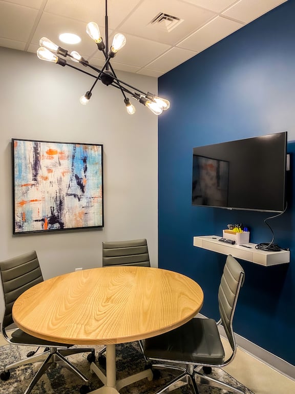 An interior shot of Franklin Conference Room (3 People)