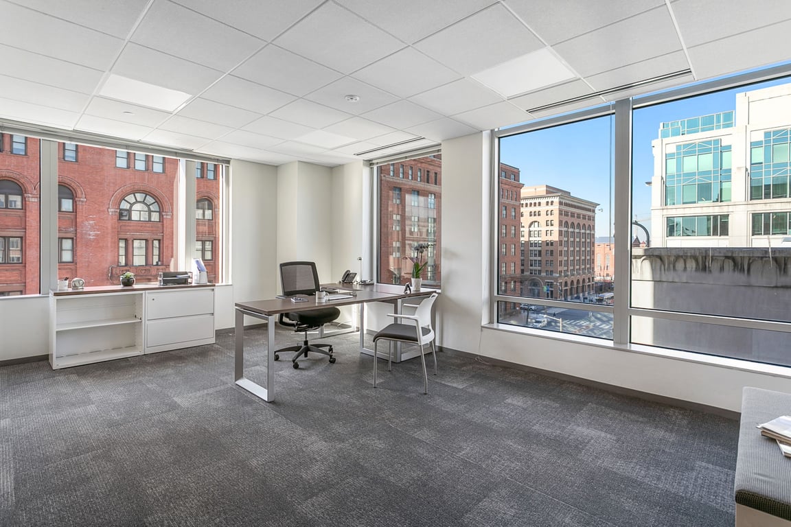 An interior shot of 3-5 Person Private Exterior Office