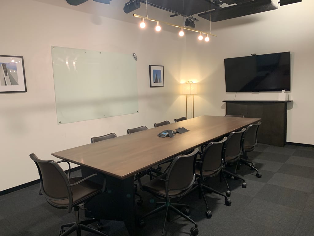 An interior shot of Conf C - privacy frosting