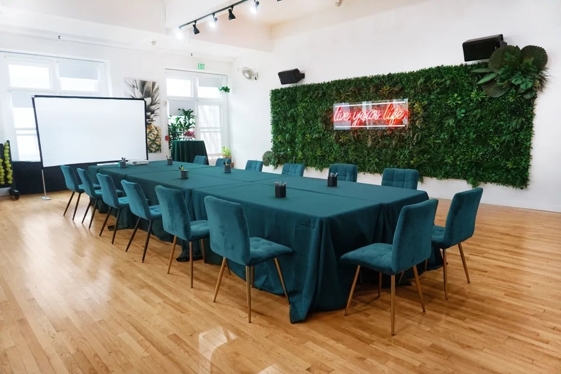 An interior shot of Studio 1, "Live Your Life"