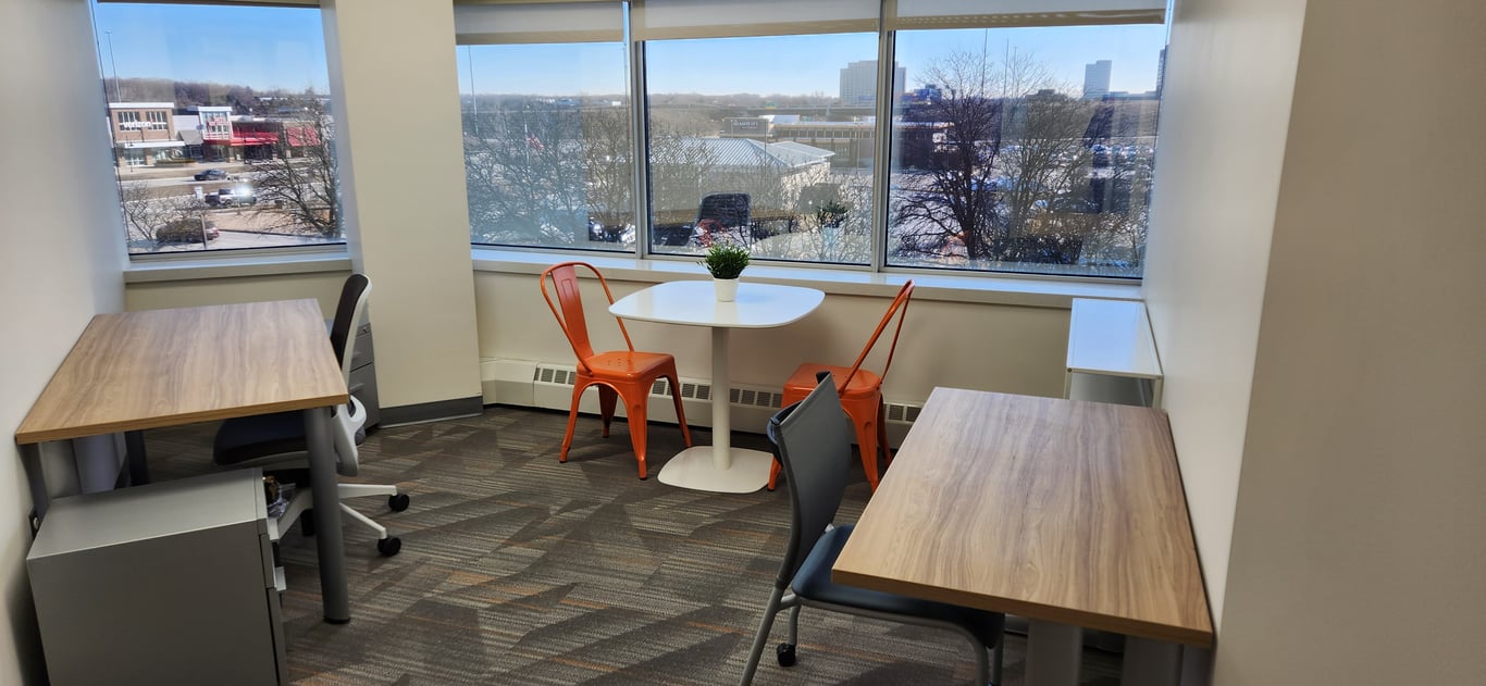 An interior shot of 2 person Team Office