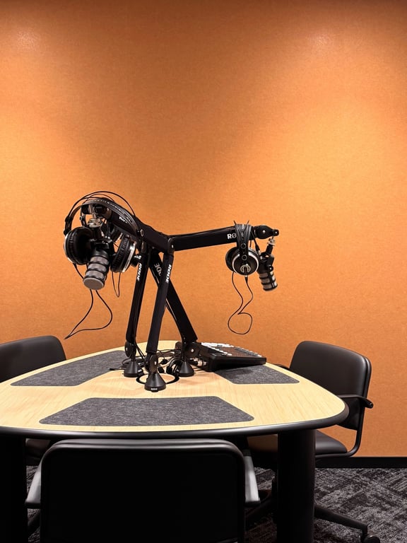 An interior shot of Podcast Studio | Conference 2-H