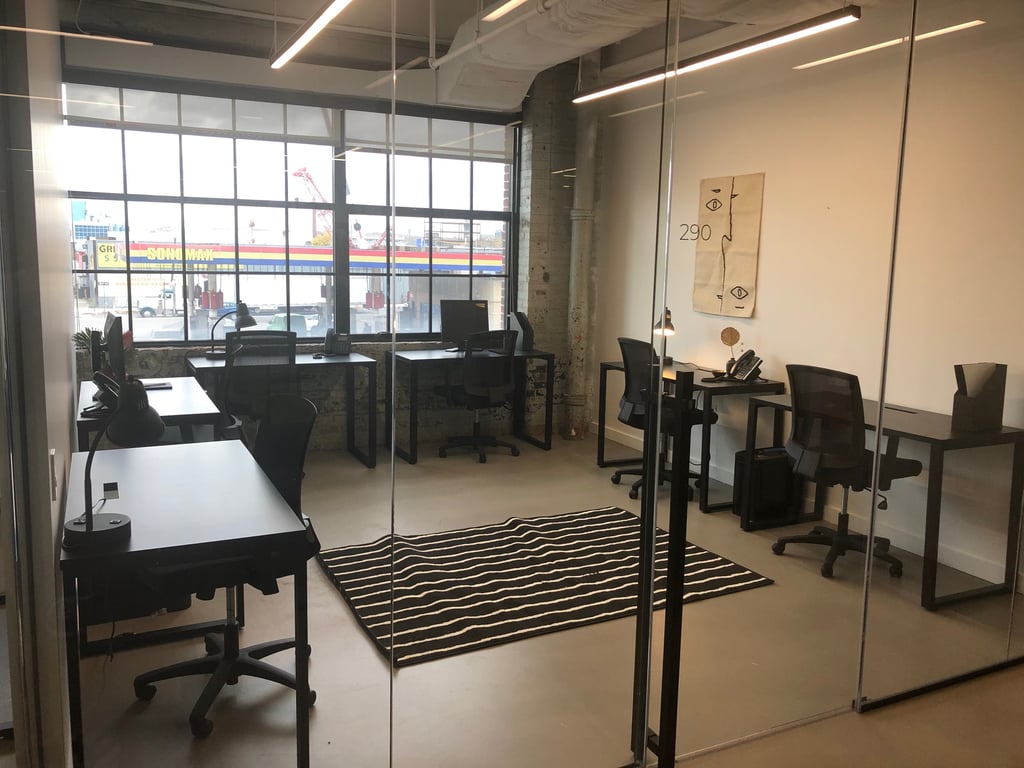 An interior shot of 6 Desk Window Office