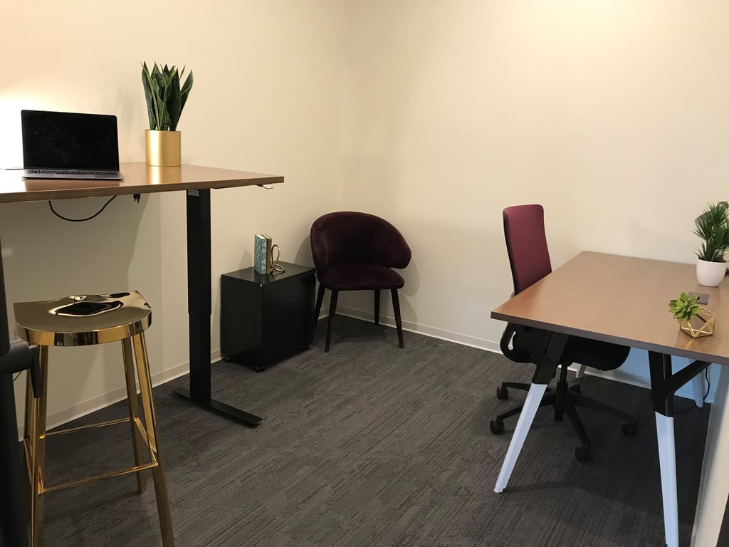 An interior shot of 2-Desk Office Suite