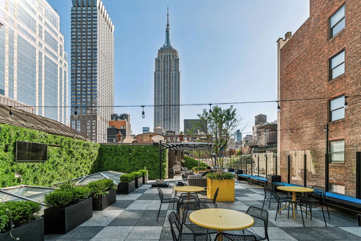 An interior shot of Rooftop Terrace