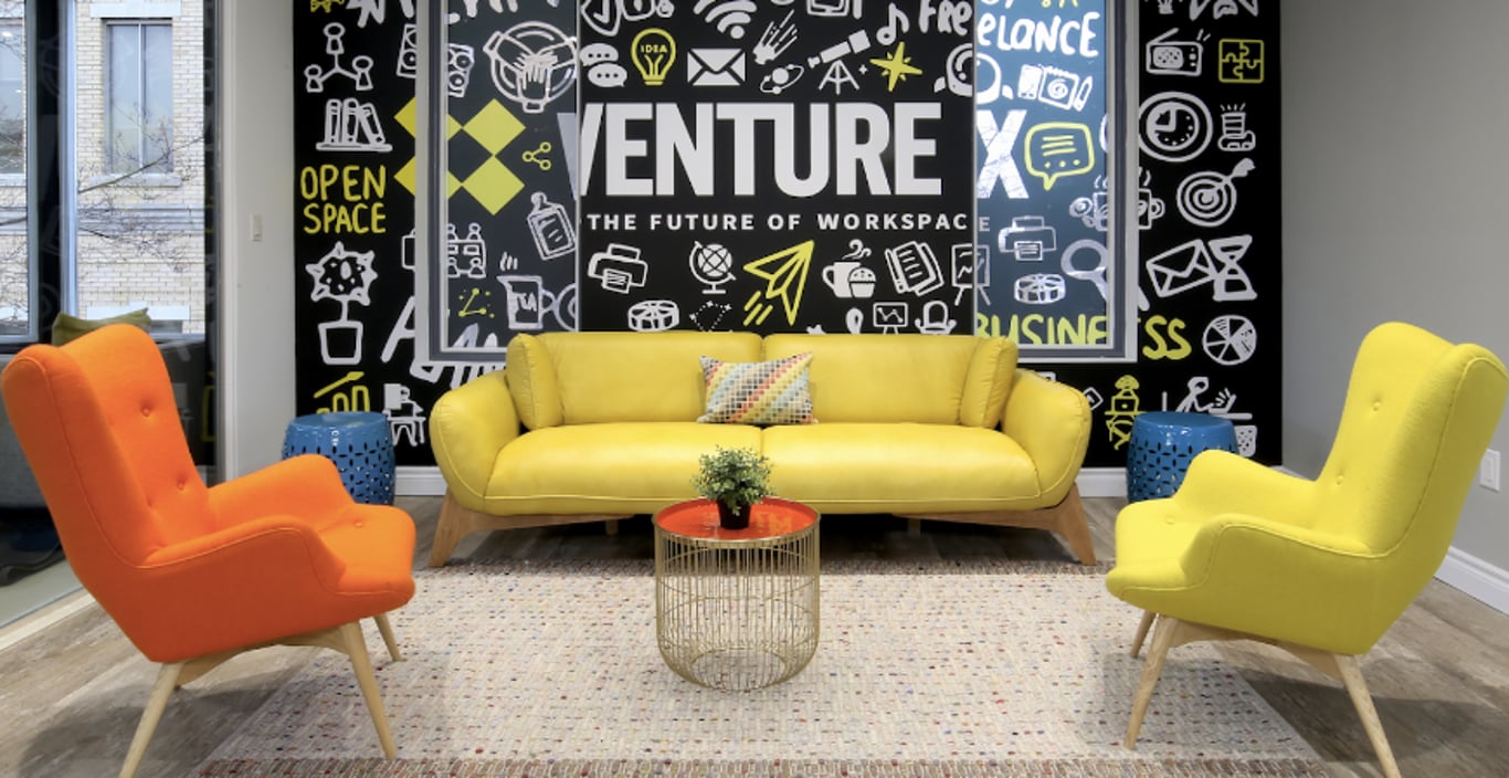 An interior shot of Venture X - Sherwoodtowne