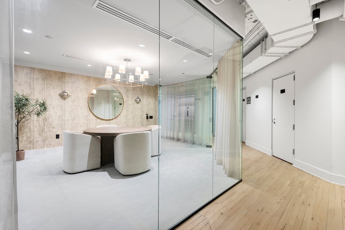 An interior shot of Nobel Conference Room