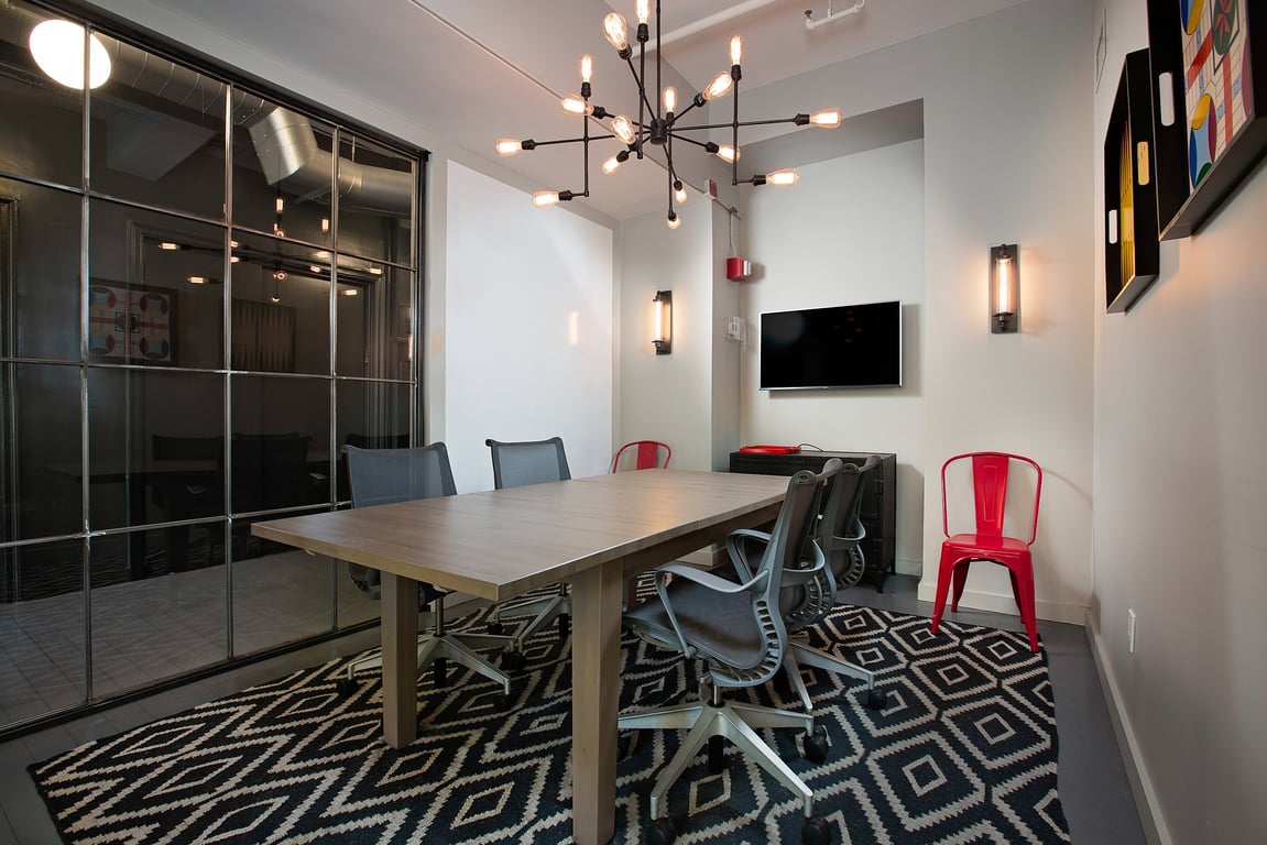 An interior shot of 6 person room