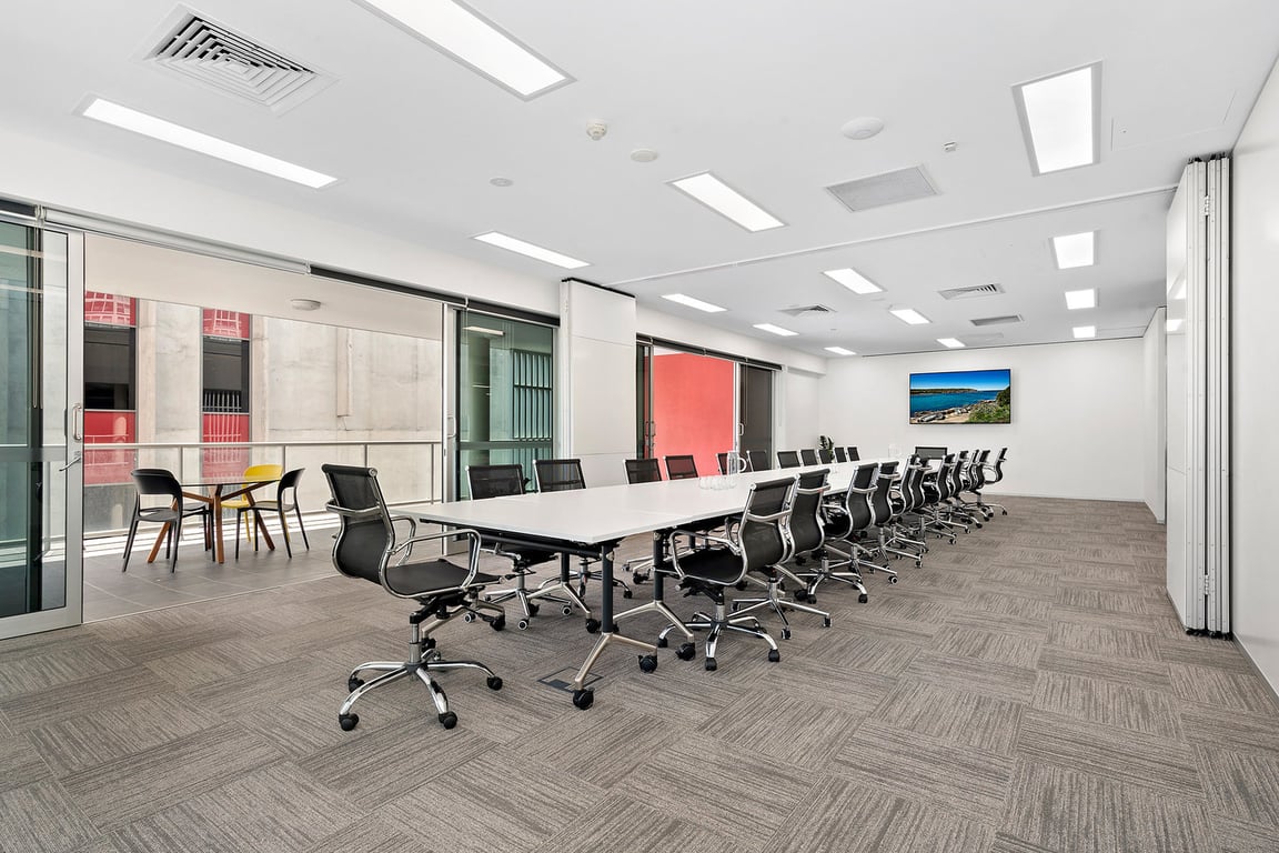 An interior shot of 26 Person Boardroom