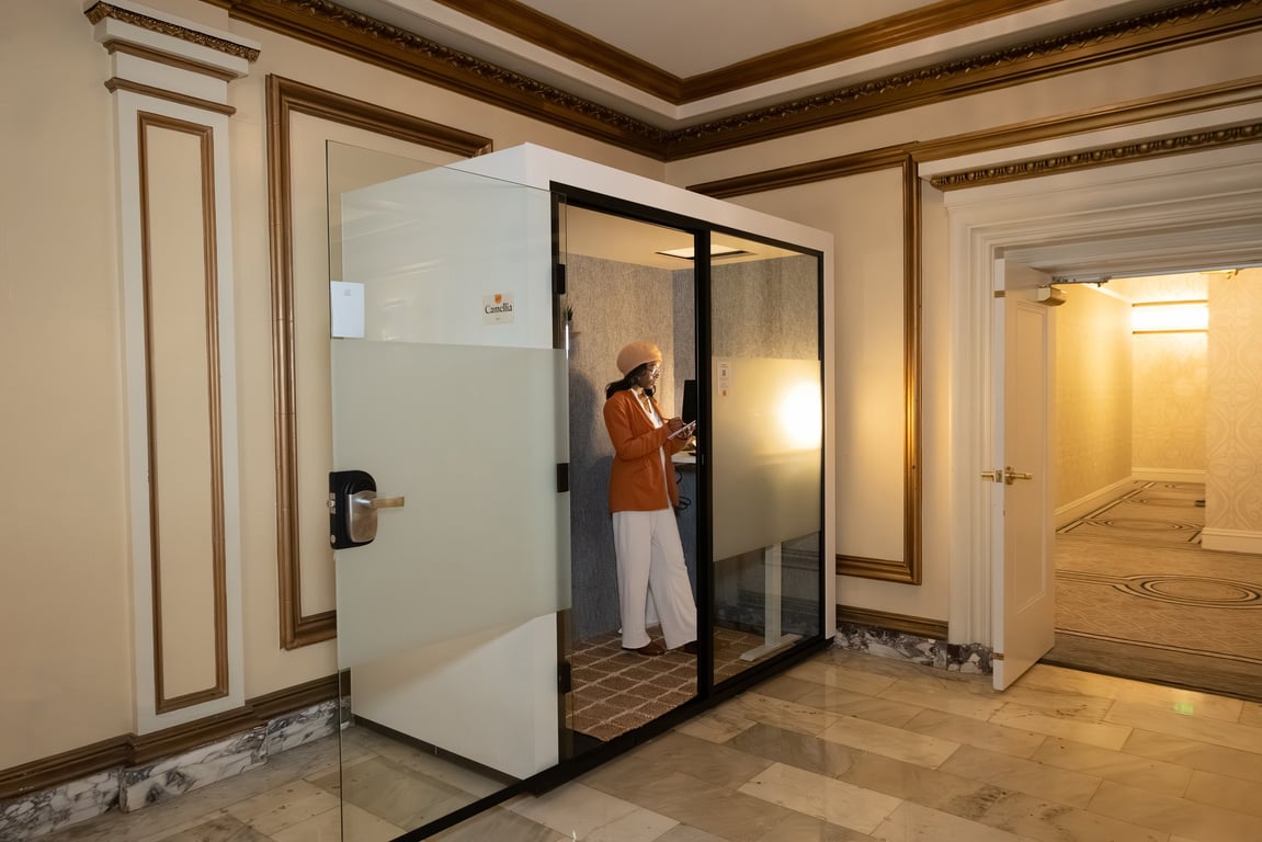 An interior shot of Pod 1 - Camellia