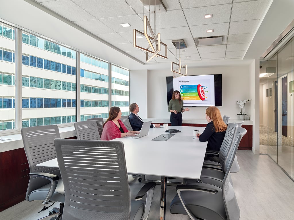 An interior shot of Center City Boardroom