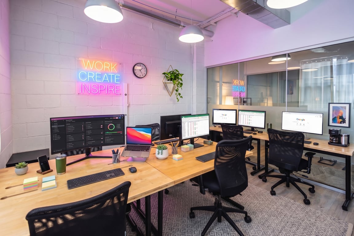 An interior shot of 7+3-Person Office