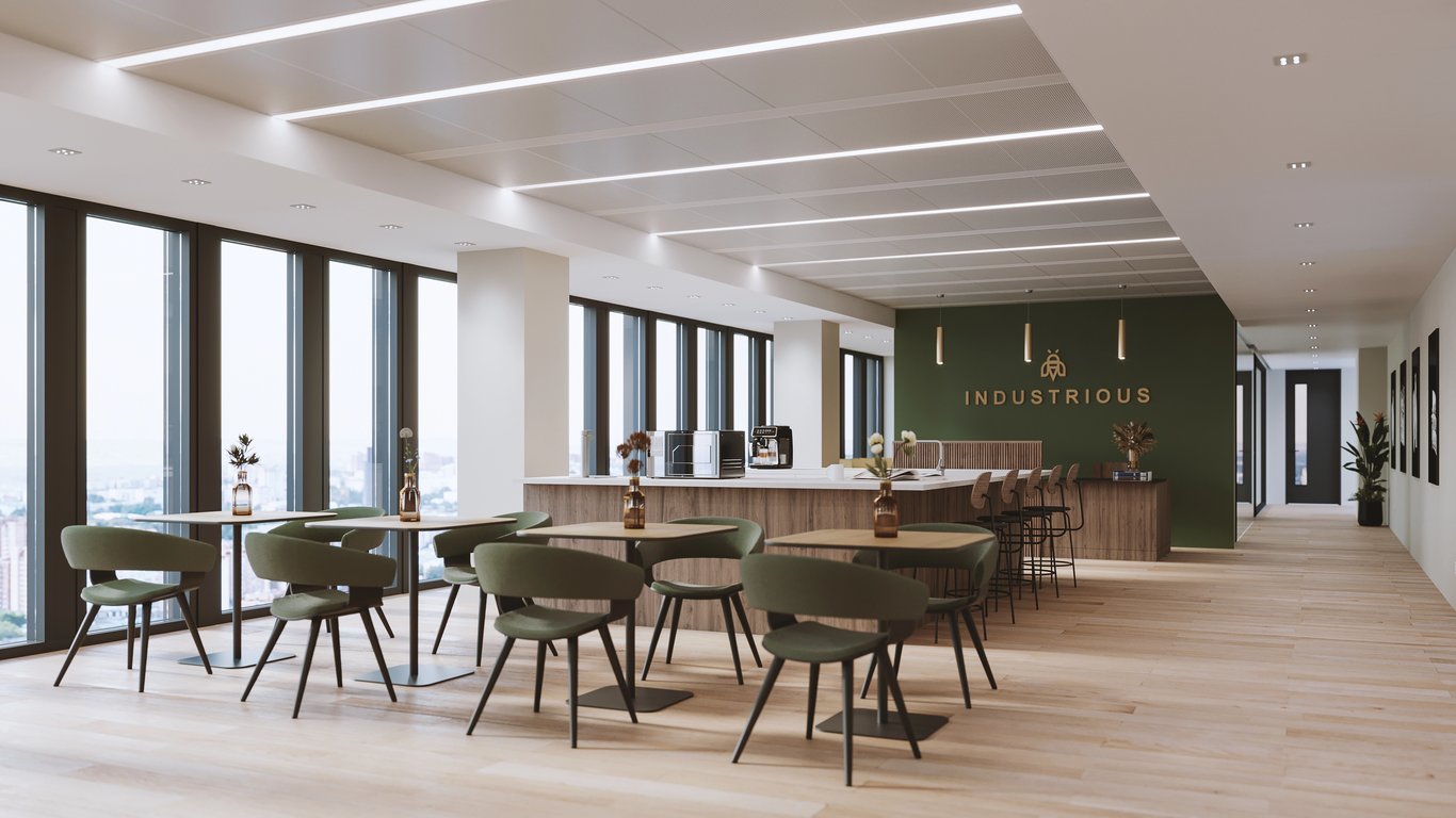 An interior shot of Industrious - Frankfurt - Global Tower