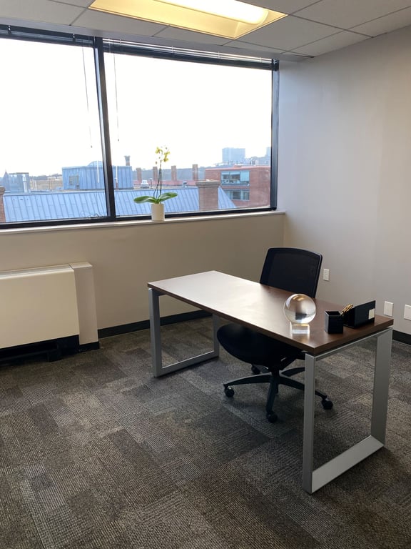 An interior shot of 2 Person Private Exterior Office