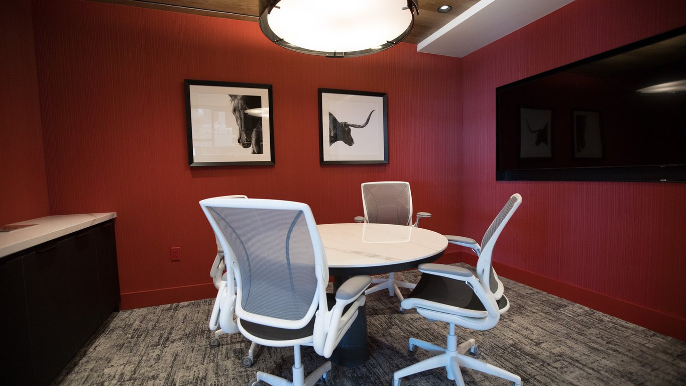 An interior shot of Huddle B - Bull Pen