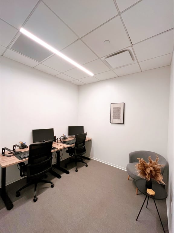 An interior shot of Private Office with Monitors