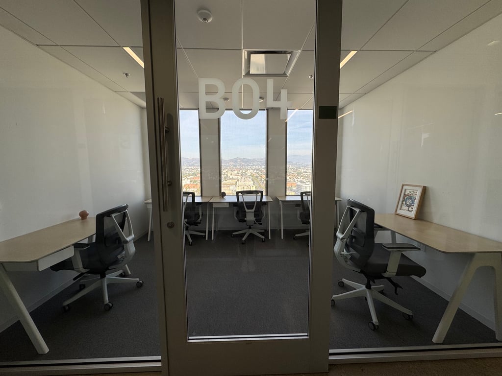 An interior shot of B04 - 4 Person / Private office - Windows View