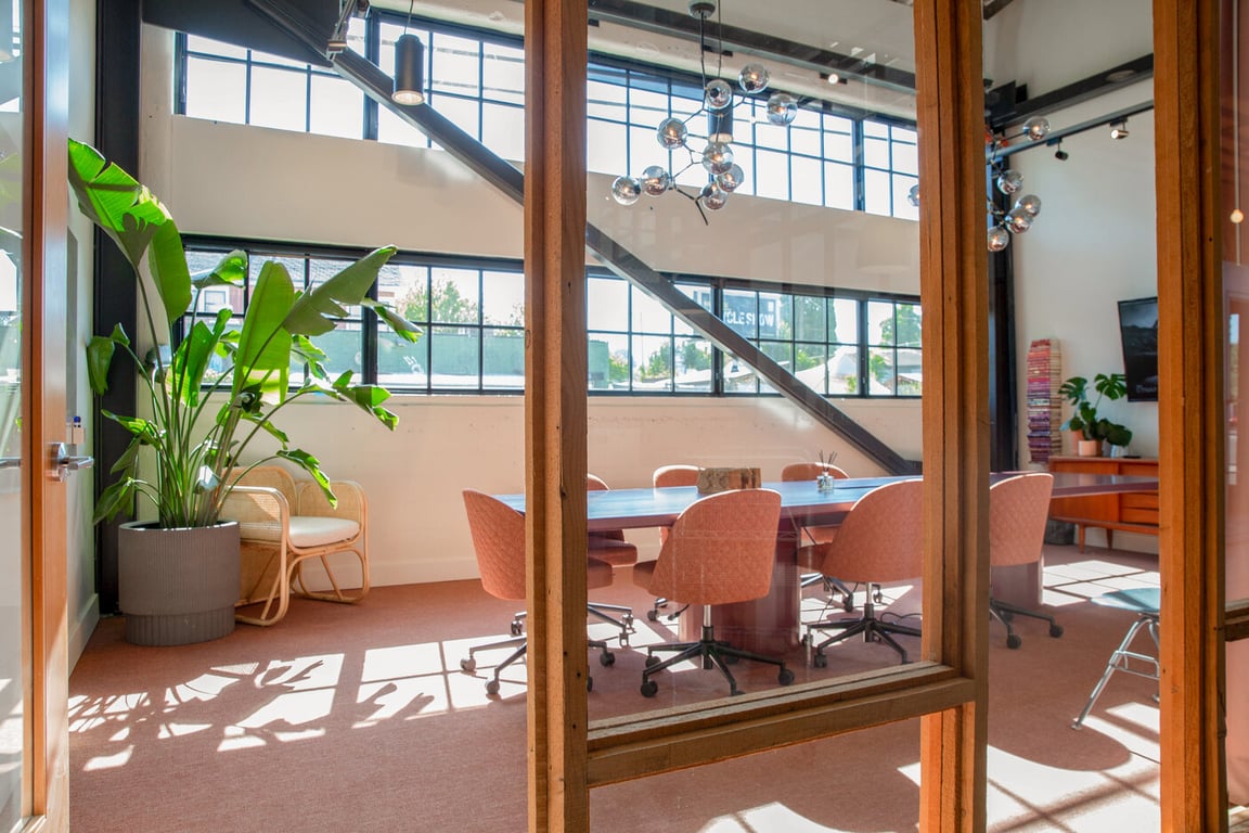 An interior shot of Pink Conference Room