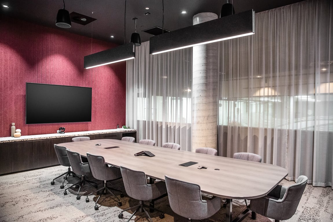 An interior shot of Hoddles Boardroom