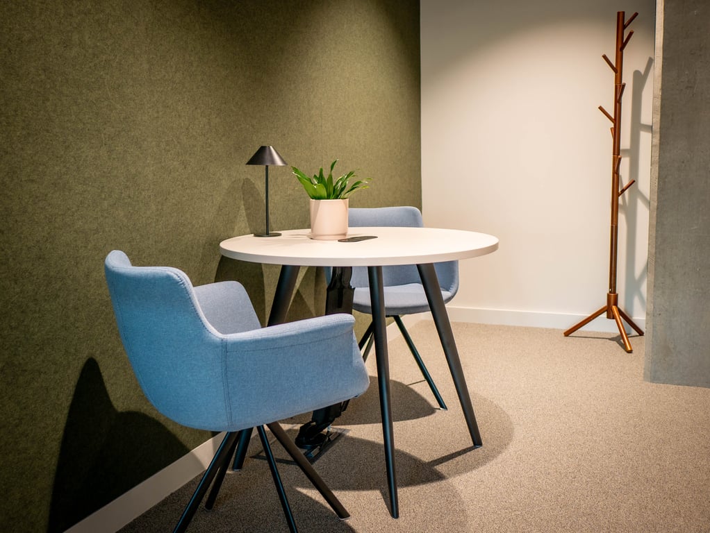 An interior shot of Interview Room 1