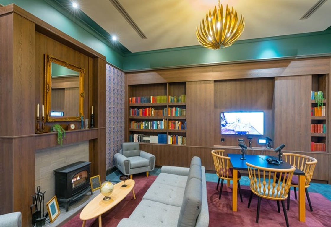 An interior shot of Podcast Room