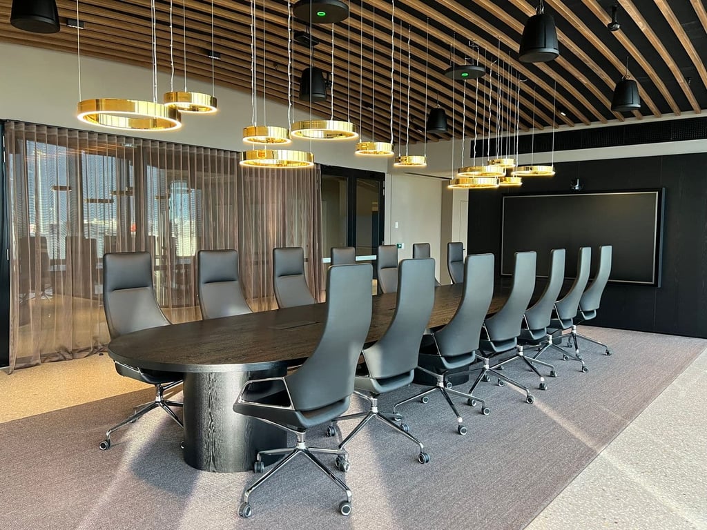 An interior shot of Kingsford Smith Boardroom
