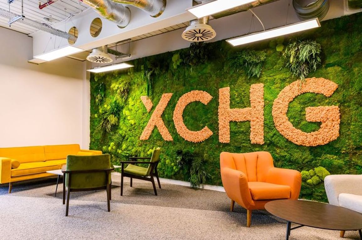 An interior shot of XCHG at 22 Bishopsgate
