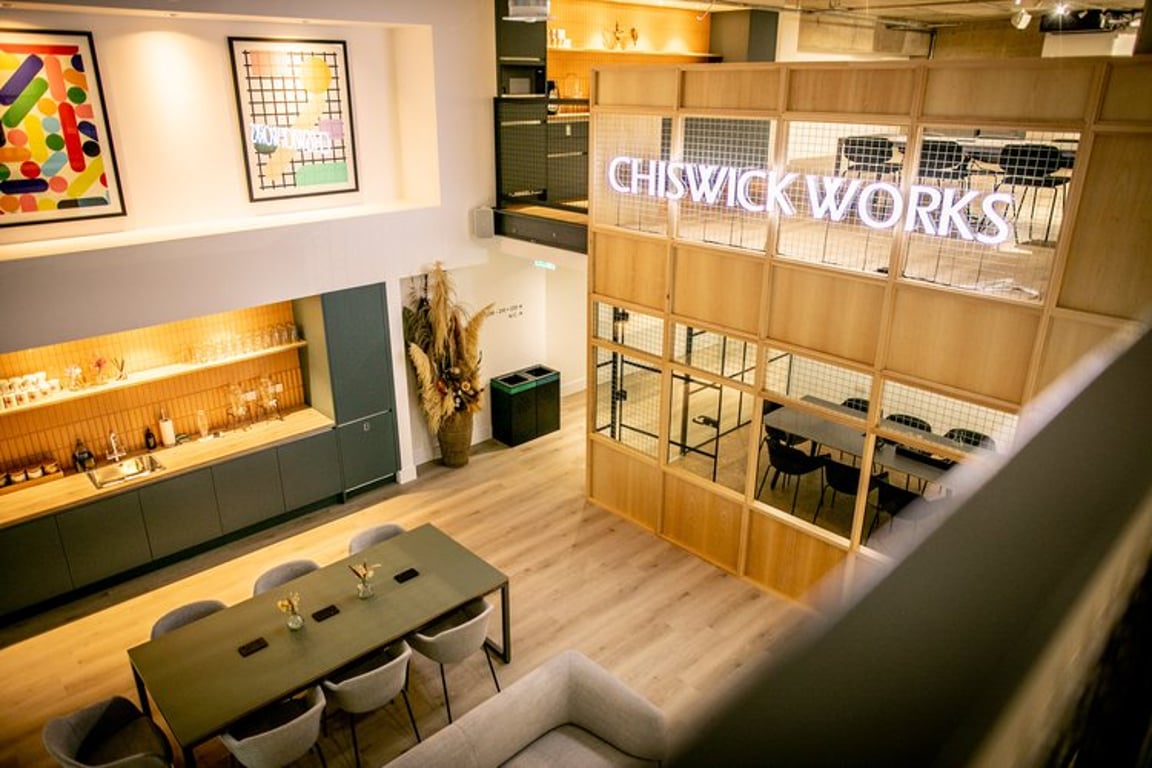 An interior shot of x+why - Chiswick Works
