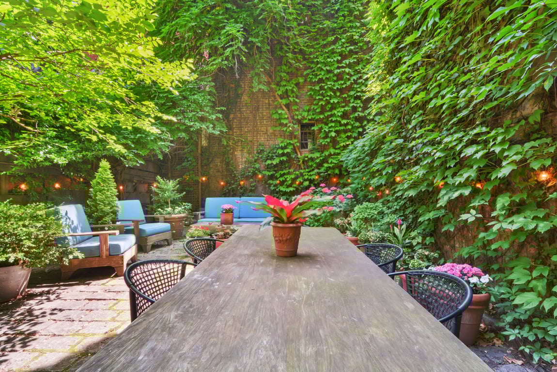 An interior shot of West Village Garden Oasis