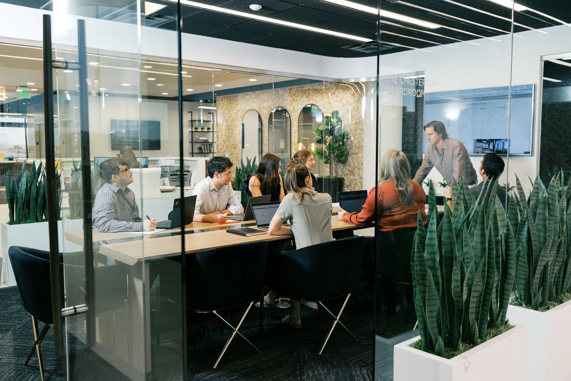 An interior shot of The Chesterton Boardroom