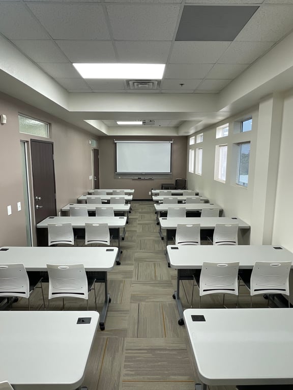 An interior shot of Incubase Workspace Training Classroom