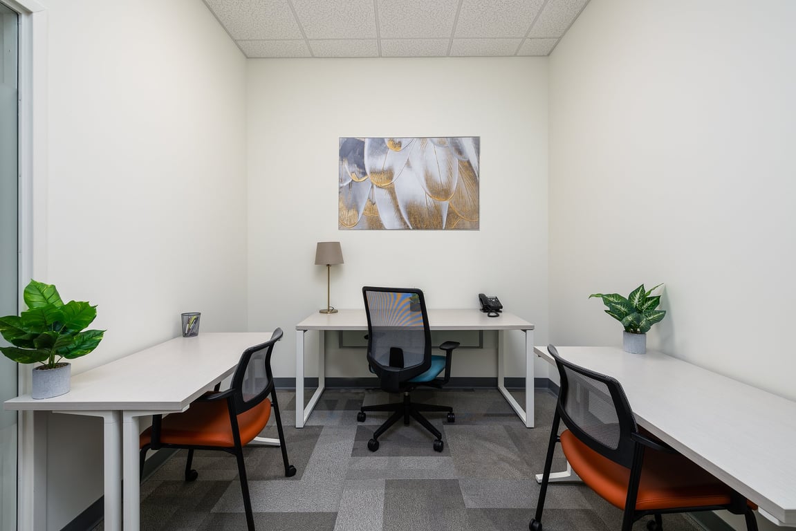 An interior shot of 3 Person - Private Interior Office 106