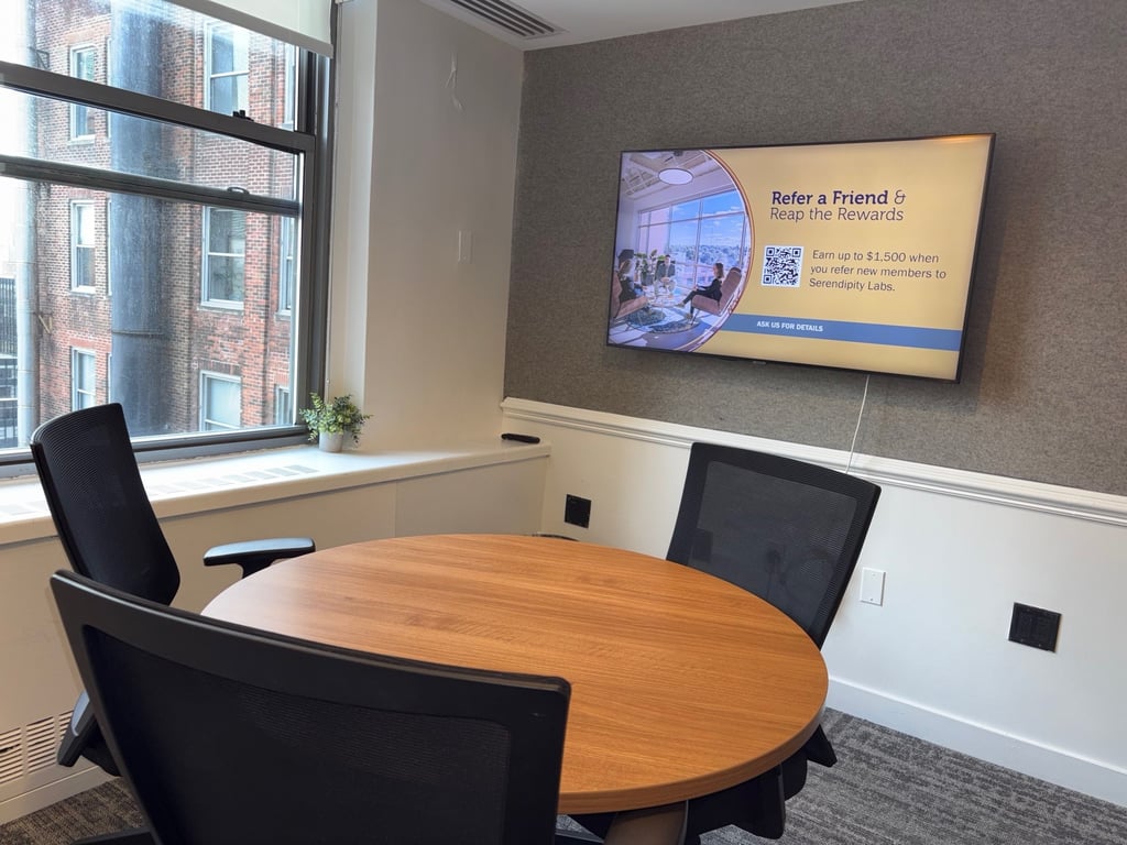 An interior shot of Libra Huddle Room