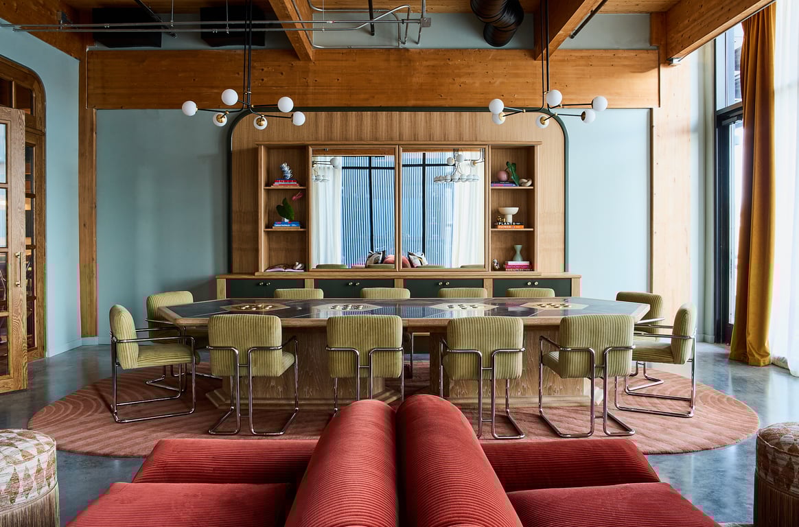 An interior shot of May Hosiery Mills Library
