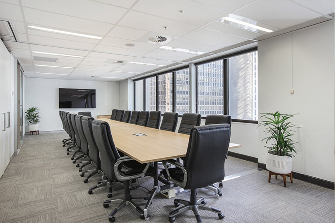 An interior shot of 20 Person Boardroom