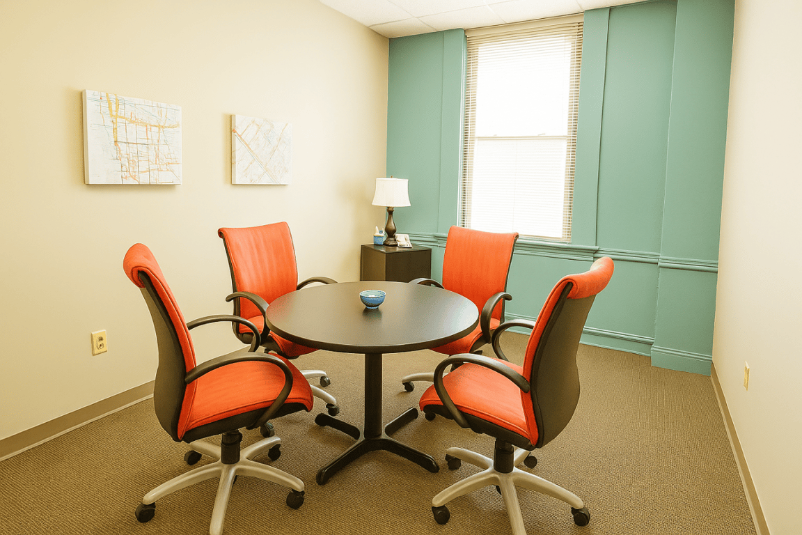 An interior shot of Small Conference Room (1-4 ppl)