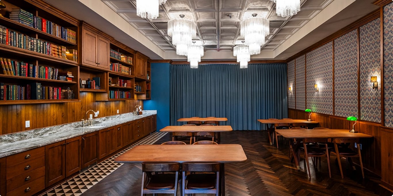 An interior shot of The Library