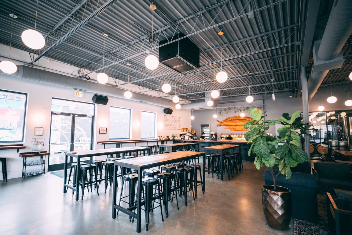 An interior shot of Pilot Project Brewery & Cafe