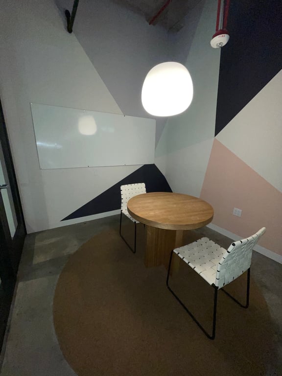 An interior shot of Huddle Room 1E